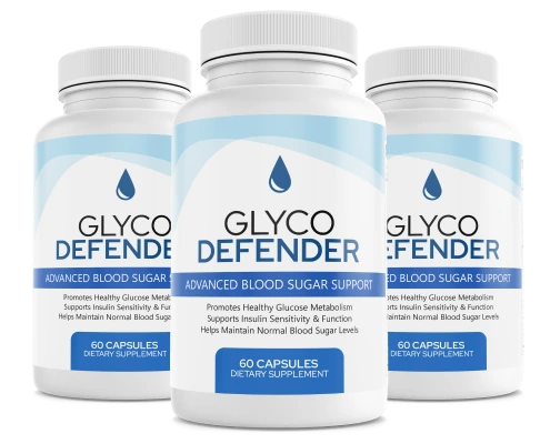 Three Glyco Defender bottles displayed together